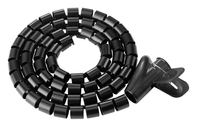 Brateck 15mm/0.59' Diameter Coiled Tube Cable Sleeve Material Polyethylene(PE) Dimensions 1000x15mm - Black Brateck 15mm/0.59' Diameter Coiled Tube Cable Sleeve Material Polyethylene(PE) Dimensions 1000x15mm - Black
